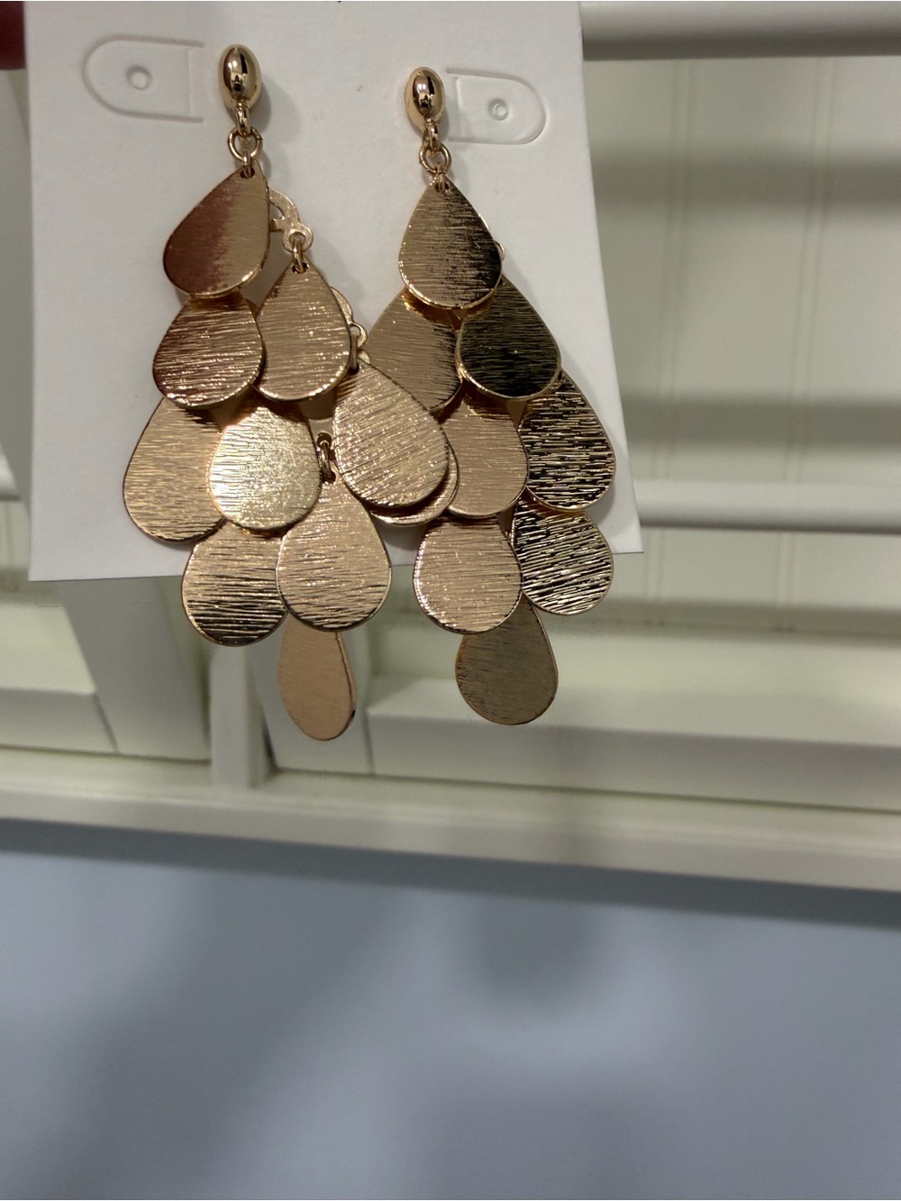 LOFT Gold Teardrop Cascade Earrings